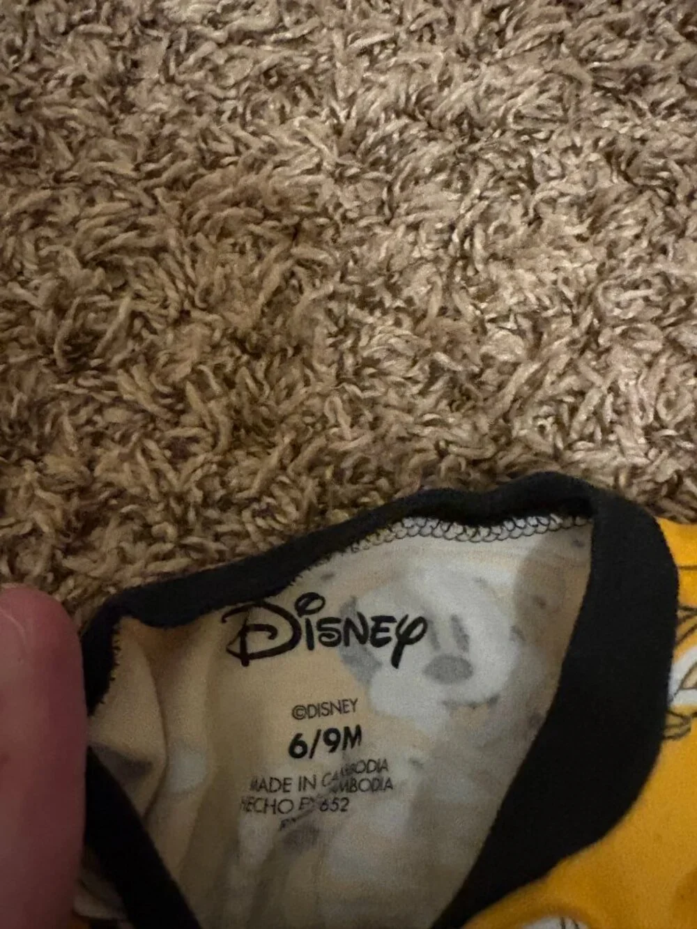 Disney Mickey and Minnie Mouse Halloween Pajama Sleeper 6-9 Months Zip Orange